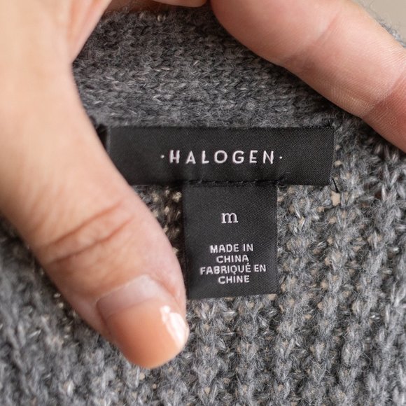 Women’s Halogen Gray‎ Long Open Front Wool Blend Cardigan size M - Picture 9 of 11